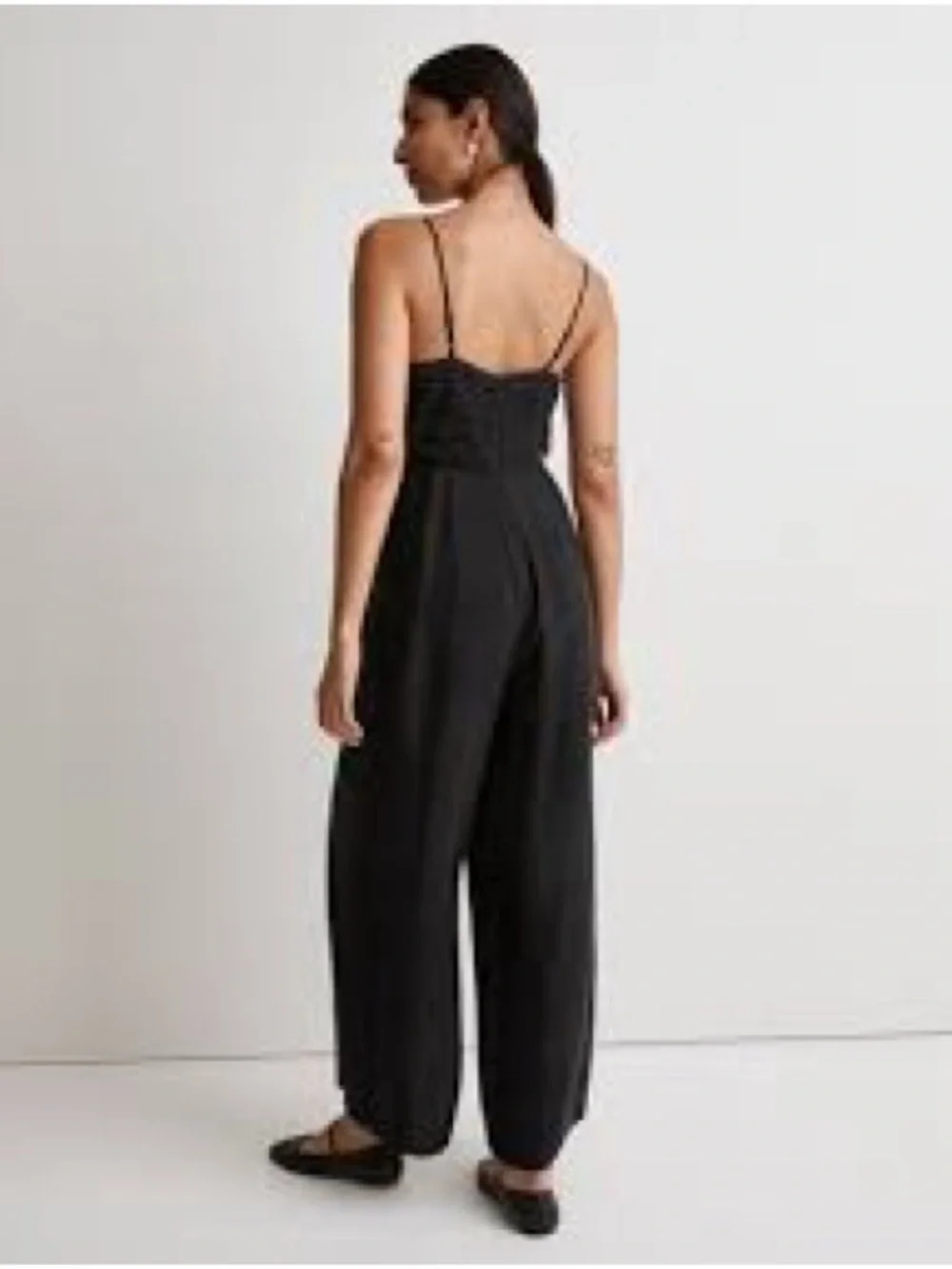 Madewell Black Cami Wide Leg Jumpsuit Size 4 Boho Western preppy linen